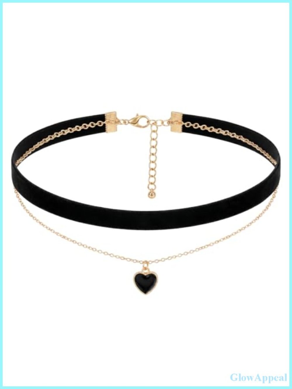 Heart Velvet Choker Necklace Adjustable Vintage Clavicle Chain